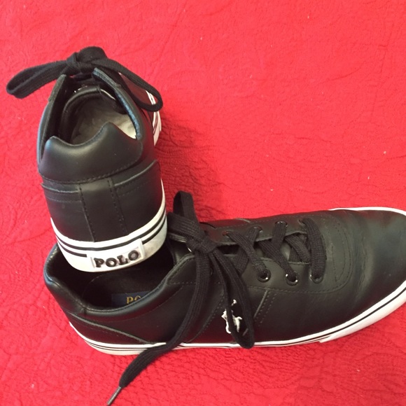 Polo Leather Black Shoes. size 9 1/2 - Picture 3 of 5